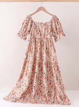 Orange and Navy Floral Dress