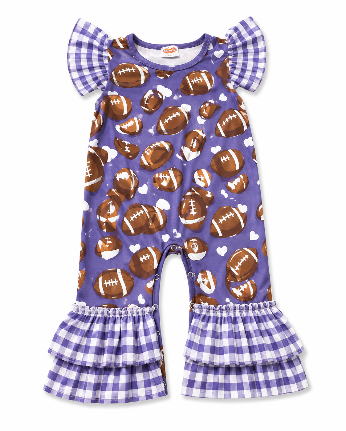 Purple Football Romper