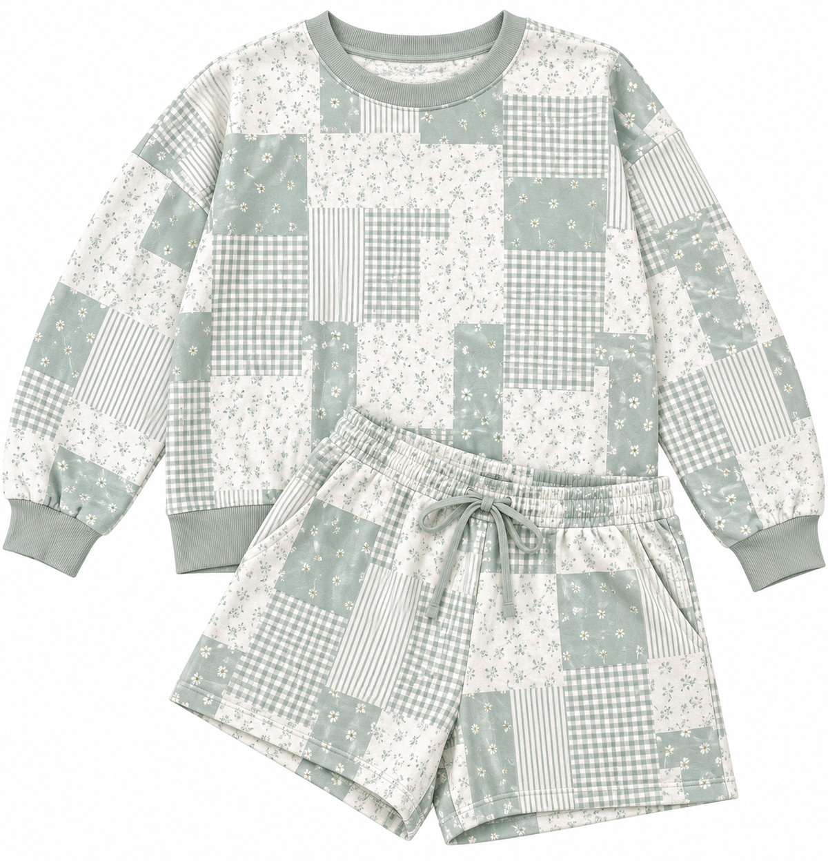 Green patchwork set