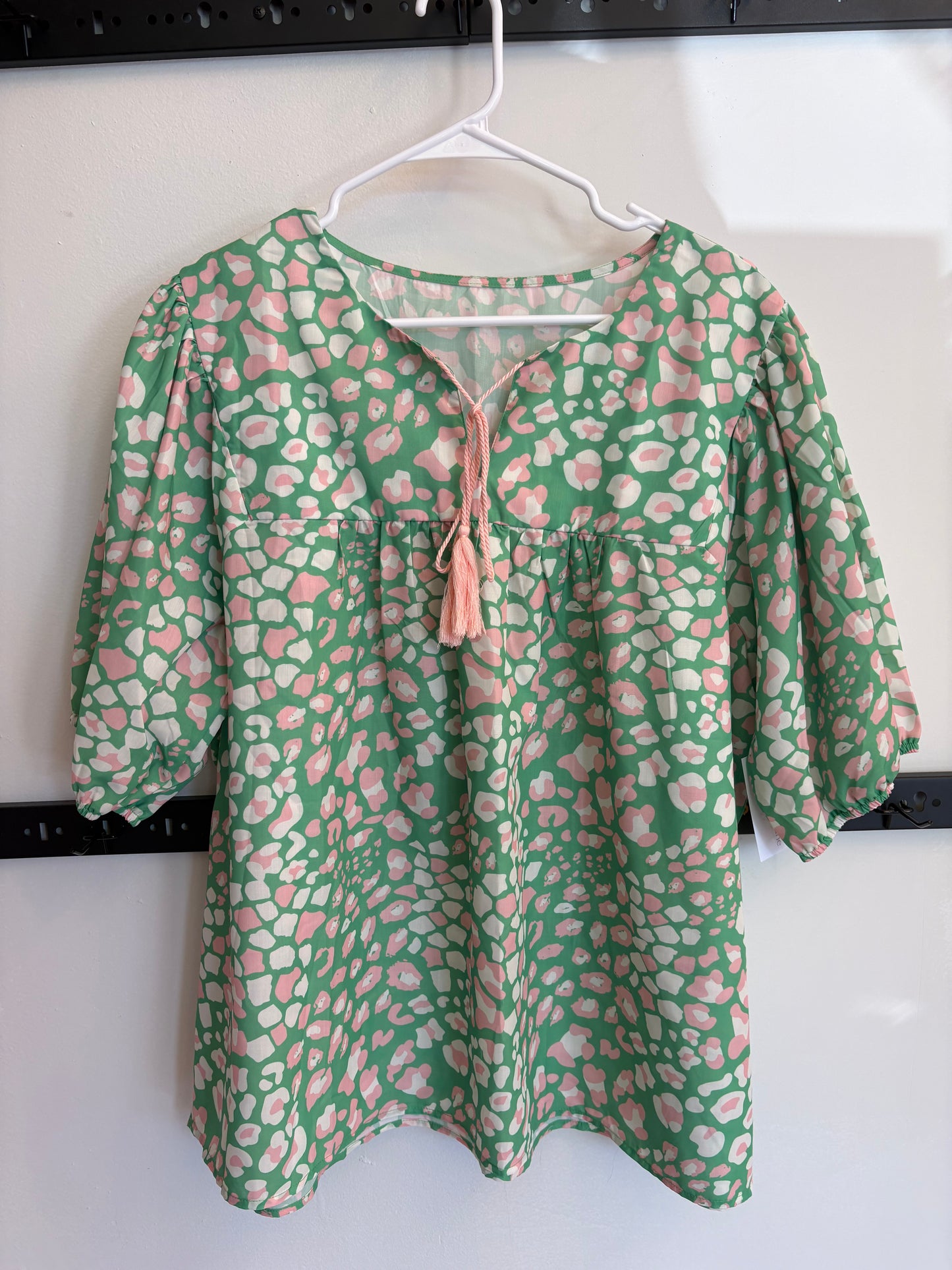 Green leopard print shirt