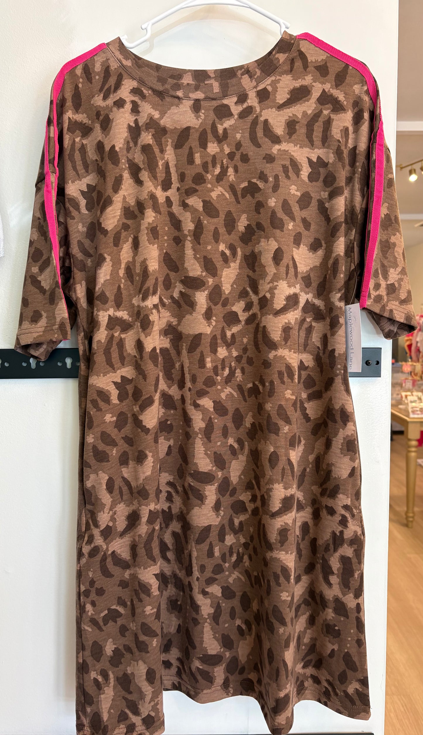 Brown Cheetah Tshirt Dress