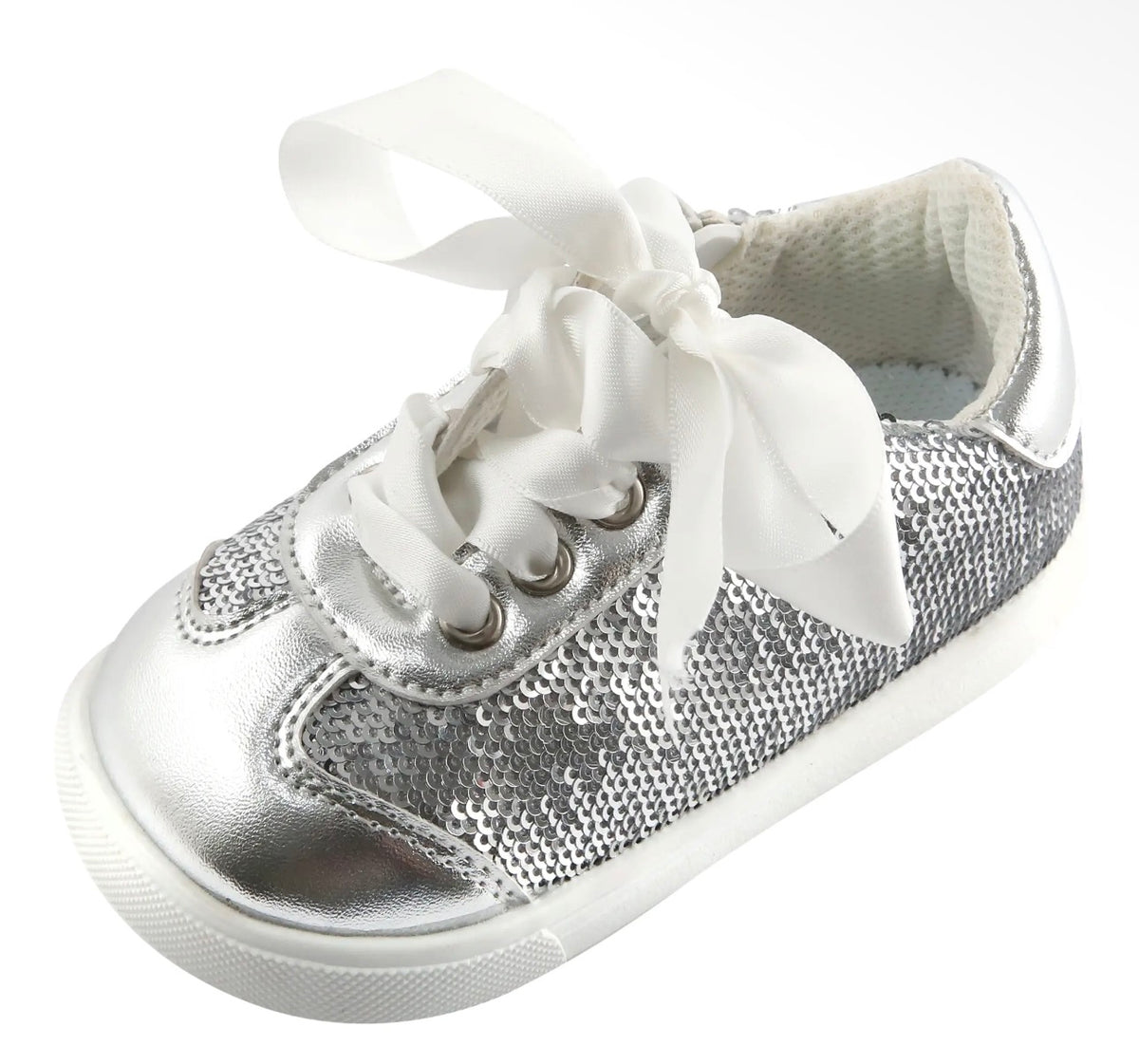 Silver squeaky sneaker