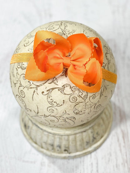 4.5" Classic Scalloped Hair Bow - Headband