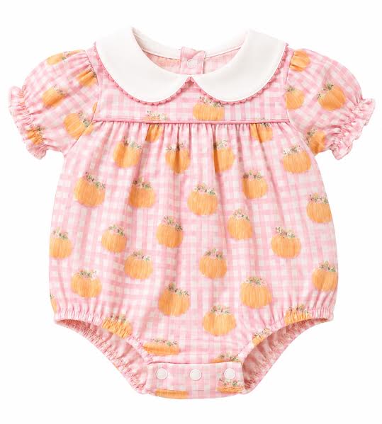 Pink Gingham pumpkin bubble