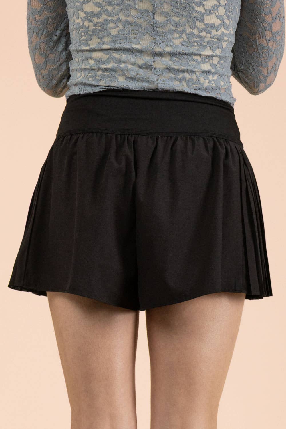 Side Pleated Detail Activewear Shorts