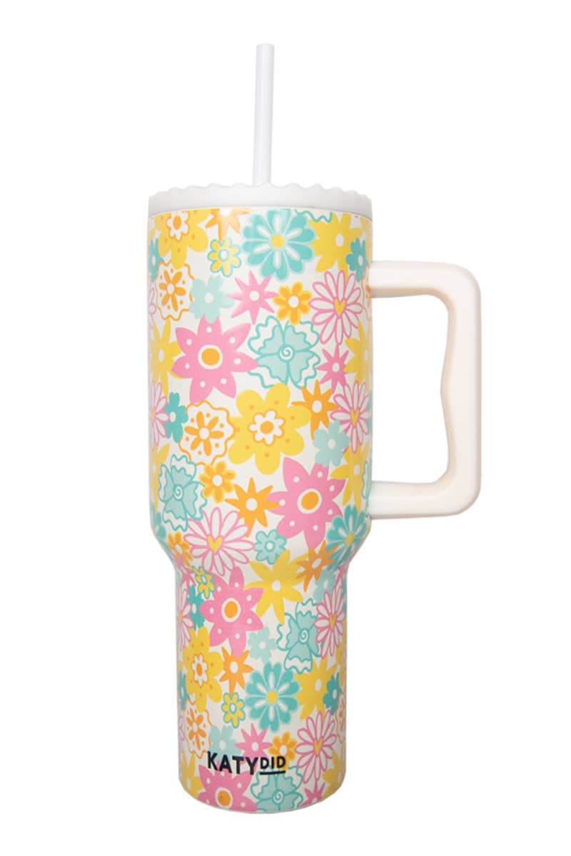 Spring Flowers Stainless Steel Tumbler Graduation Gift
