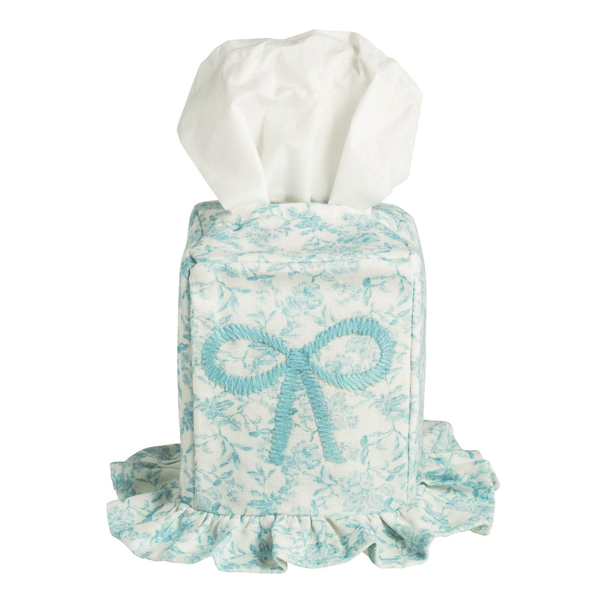 Toile Bow Tissue Box