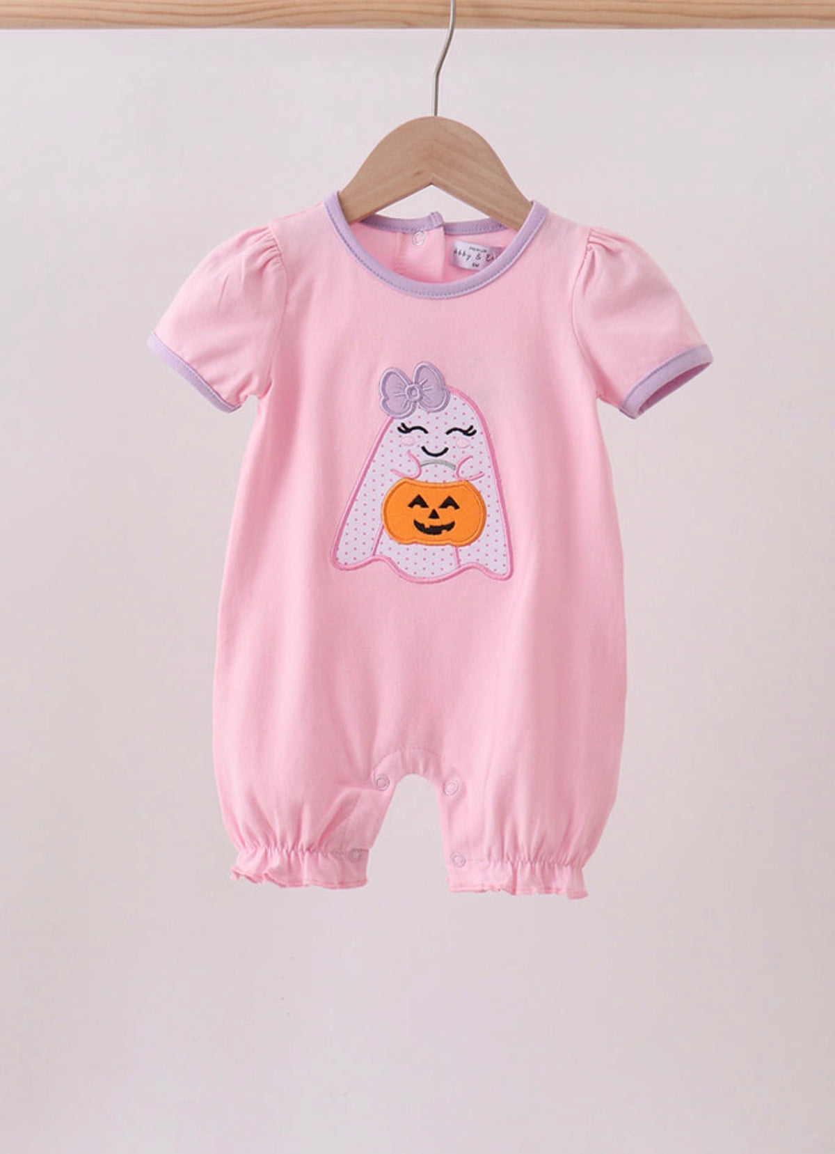 Pink Ruffle Ghost Romper
