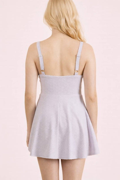 Textured Knit Activewear Dress W/ Inside Shorts
