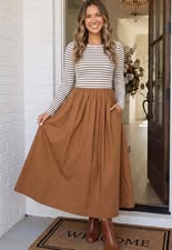 Brown Stripe Maxi