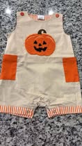 French knot pumpkin romper