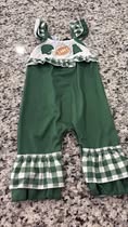 Green Football Romper