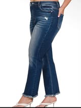 Plus Size Frayed Jeans