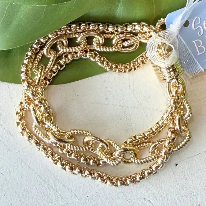 Sutton gold multi layer bracelet