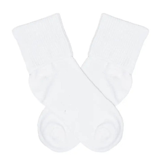 White fold over socks