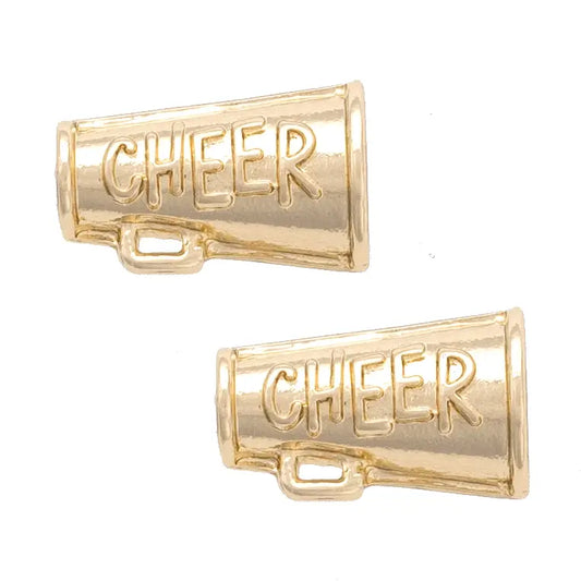 Cheer Stud Earrings in Shiny Gold