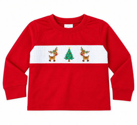 Reindeer Christmas tree shirt