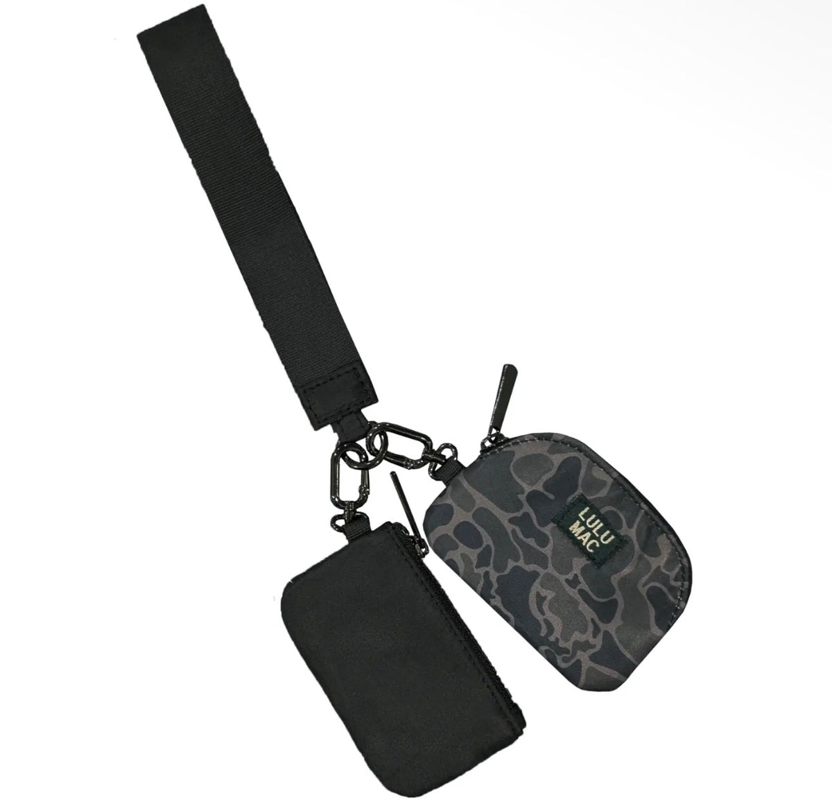 Black Camo/Black Lulu Mac Double Pouch Wristlets
