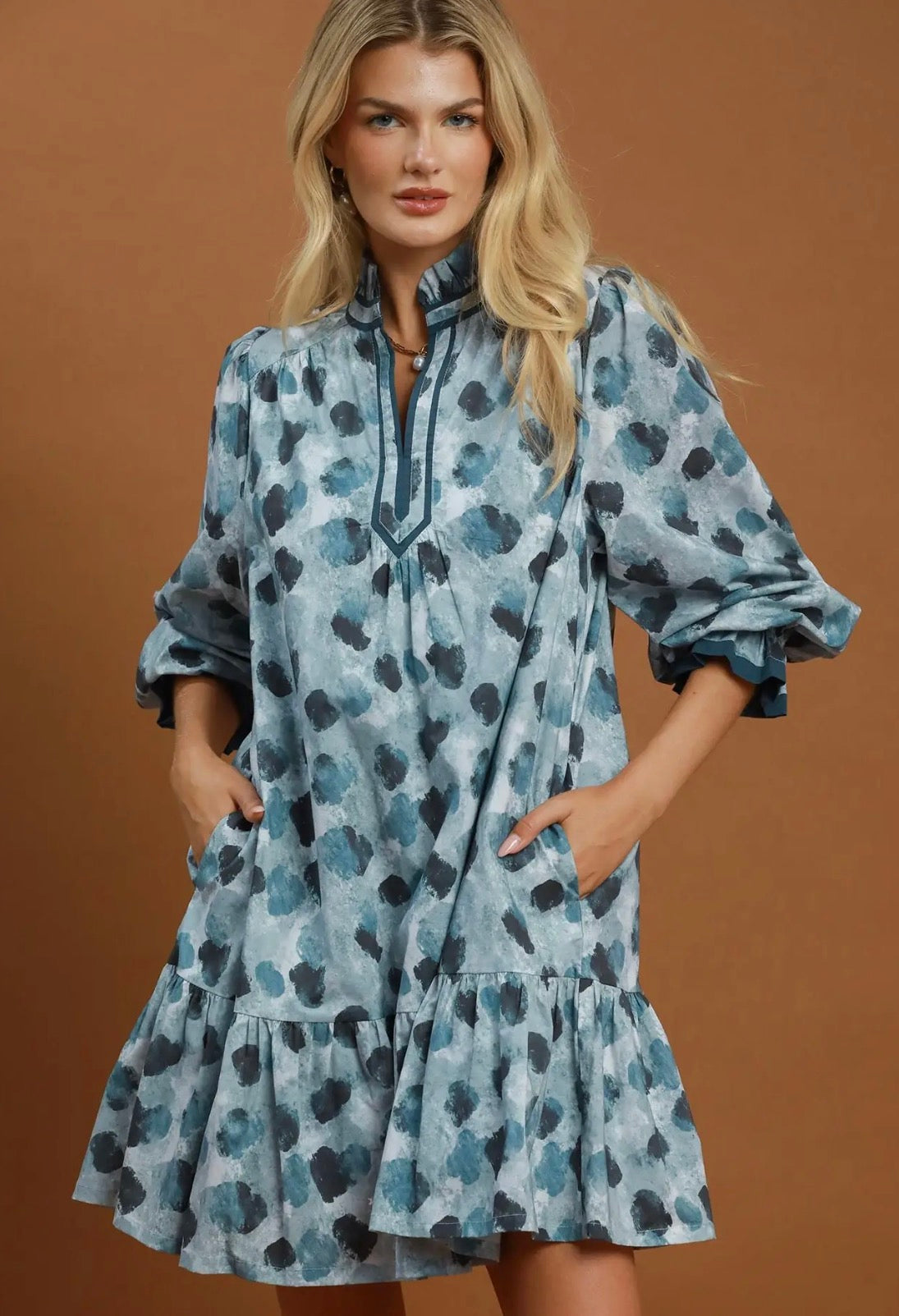 Umgee Blue Abstract Dress