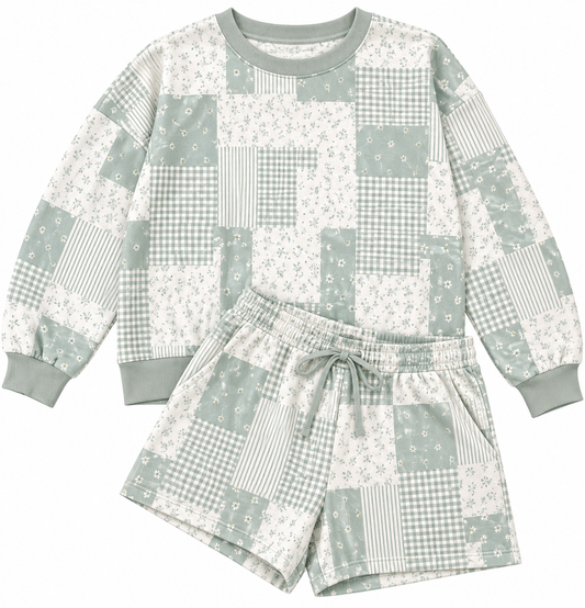 Green patchwork set