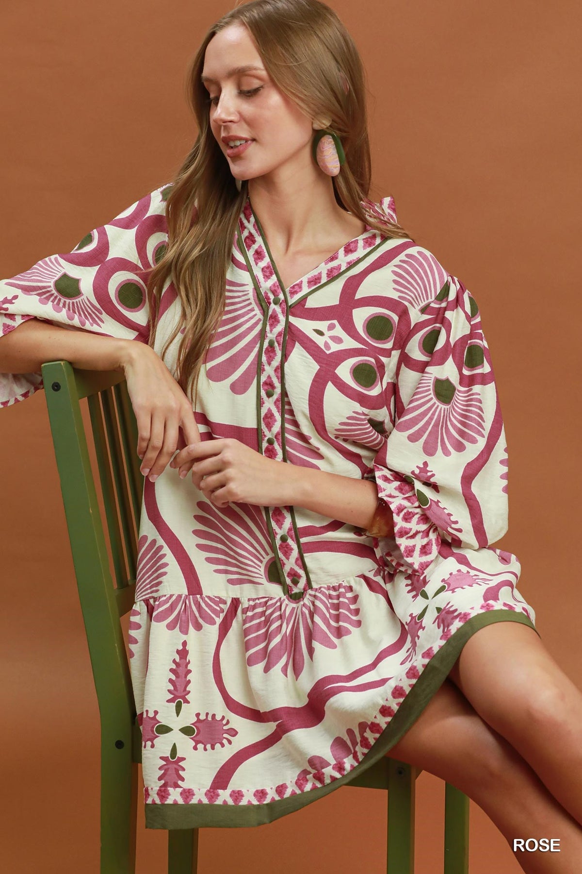 Umgee Rose swirls dress