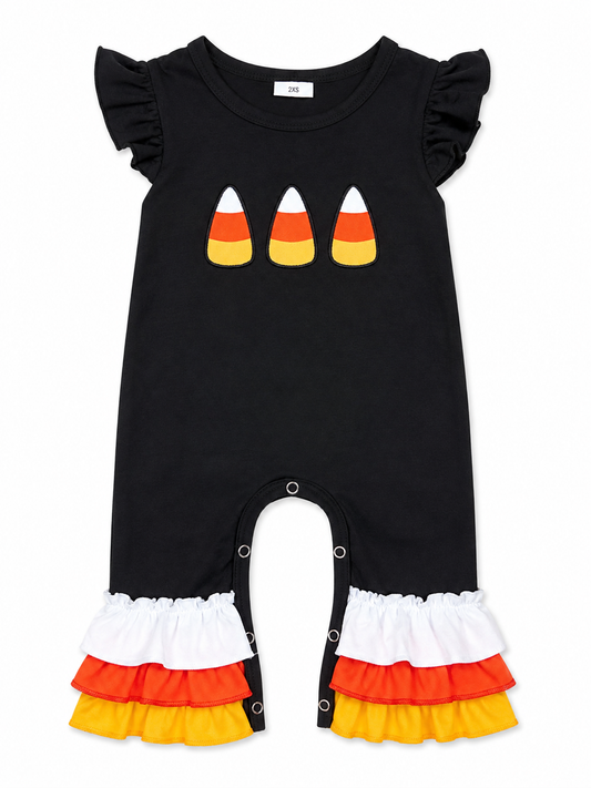 Candy Corn Ruffle Romper