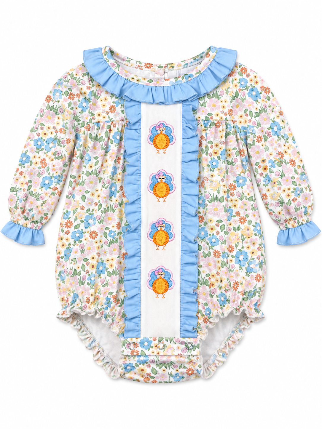 Blue Floral Turkey Bubble