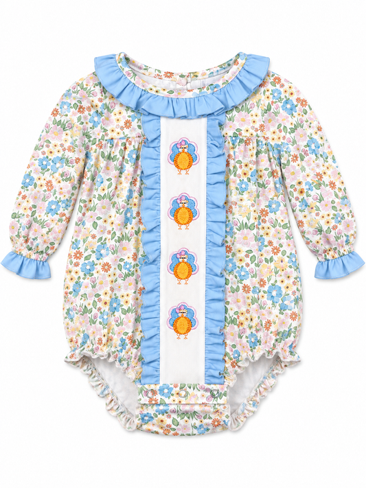 Blue Floral Turkey Bubble