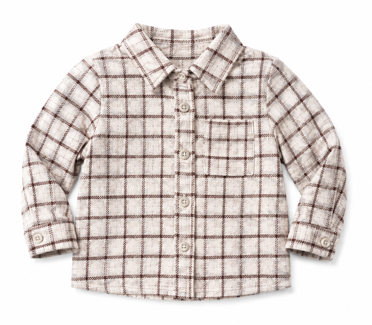 Brown Plaid Button-up