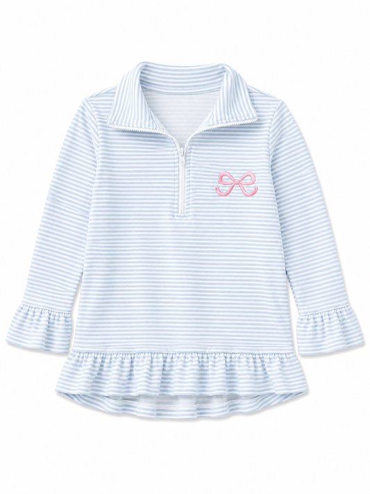 Stripe Bow Zip-up