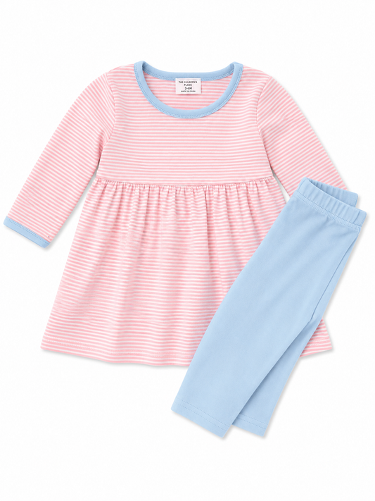 Jelly Bean Pink&Blue Stripe Set