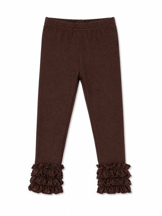 Brown Ruffle Leggings