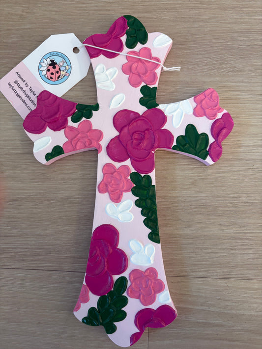Painted wooden cross