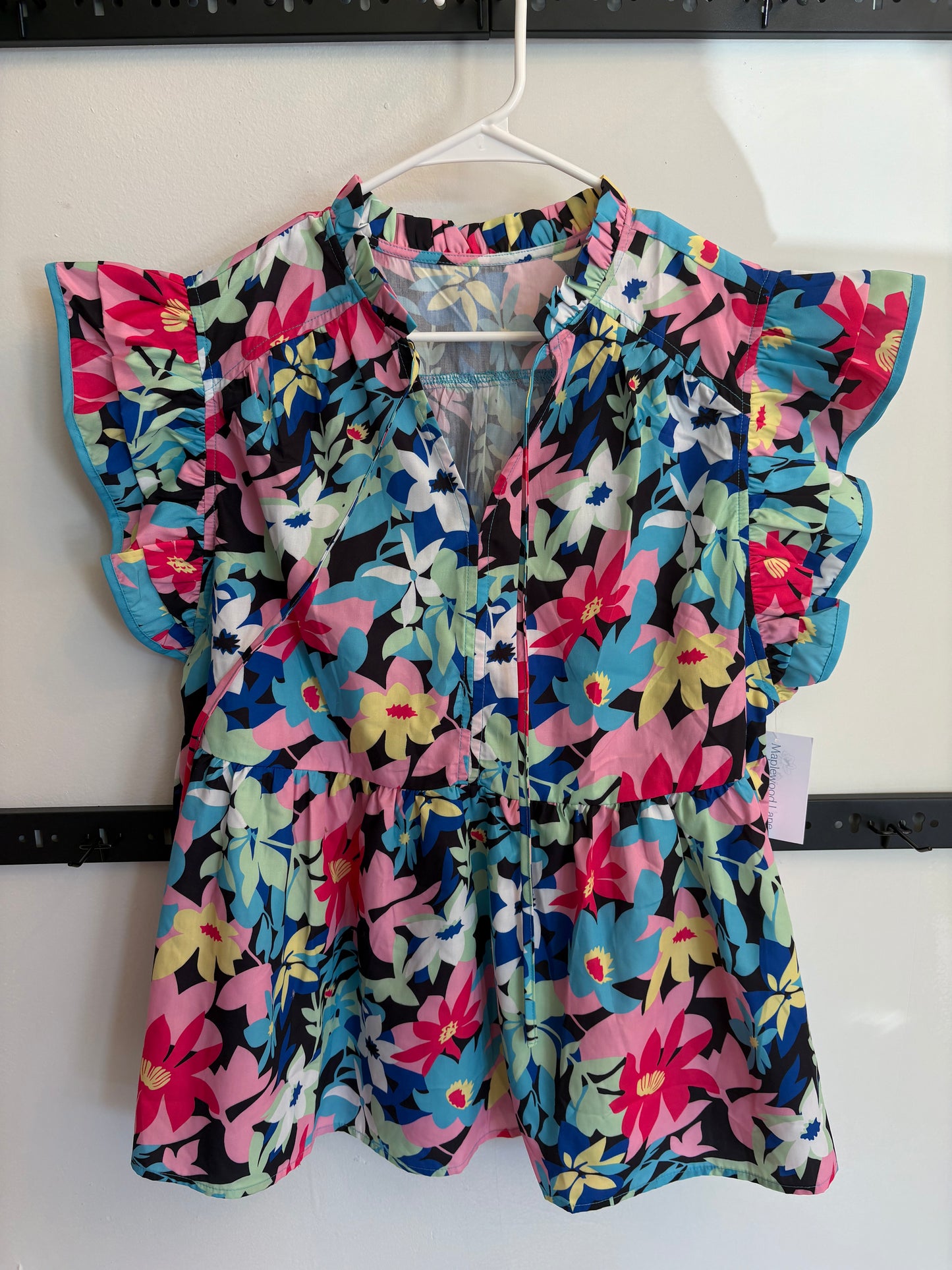 Blue floral shirt