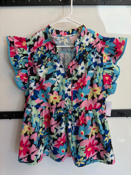 Blue floral shirt