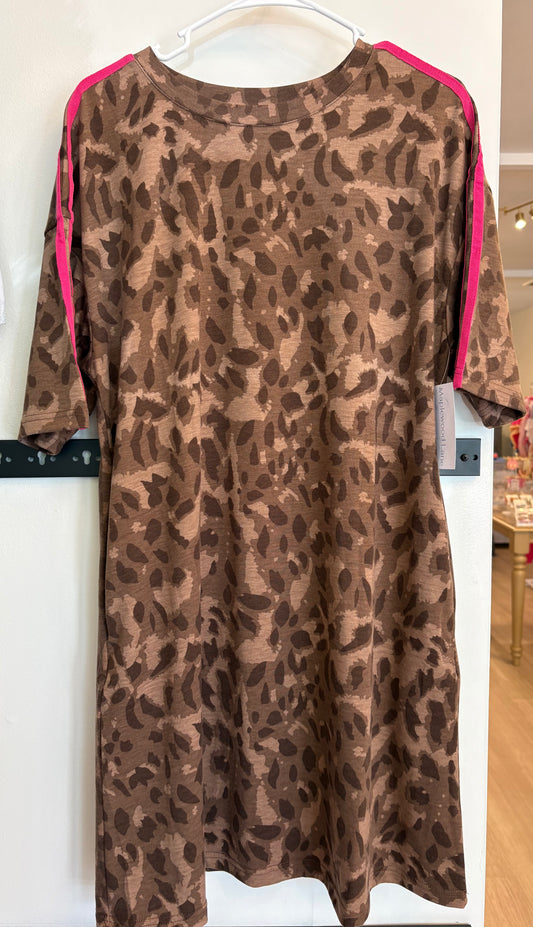Brown Cheetah Tshirt Dress