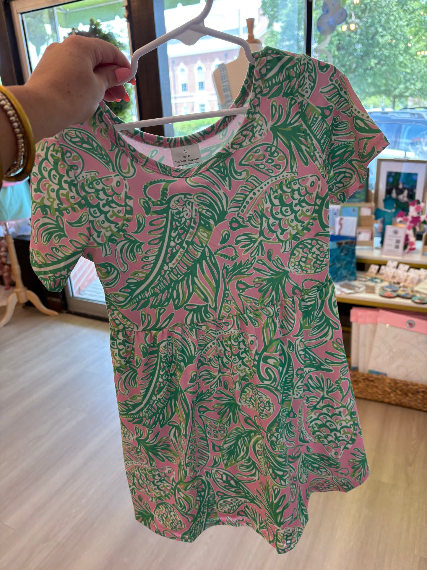 Pink&Green Pineapple Dress