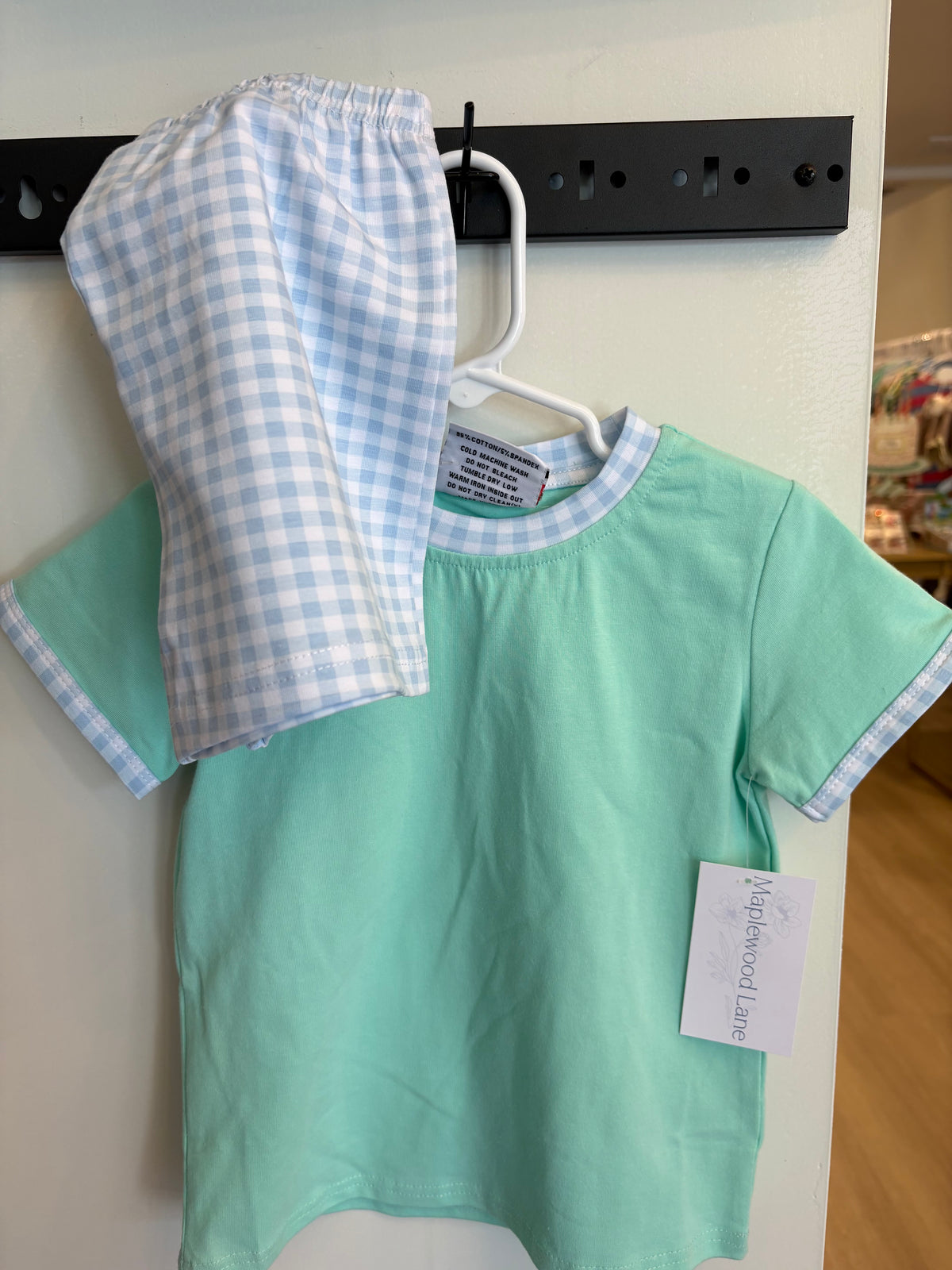 Jellybean Mint Plaid Set
