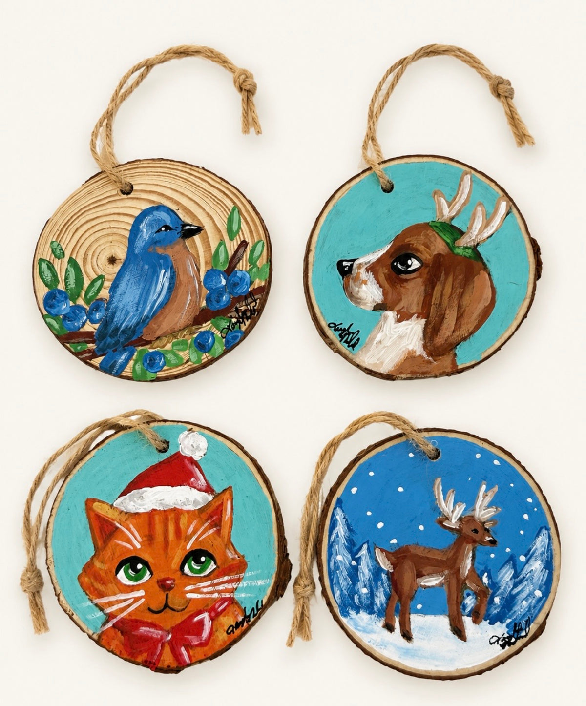painted wood ornament