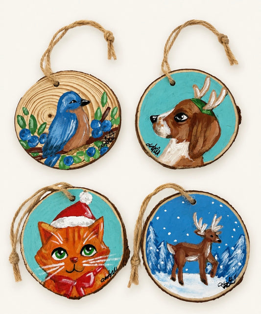 painted wood ornament