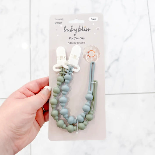 Pacifier Clip - Sage & Blue