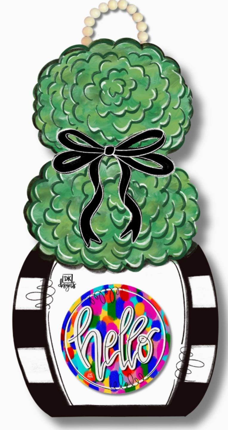 Black and White Topiary Hanger for Mini