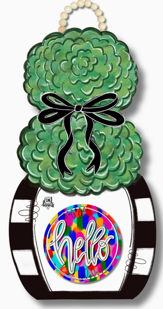 Black and White Topiary Hanger for Mini