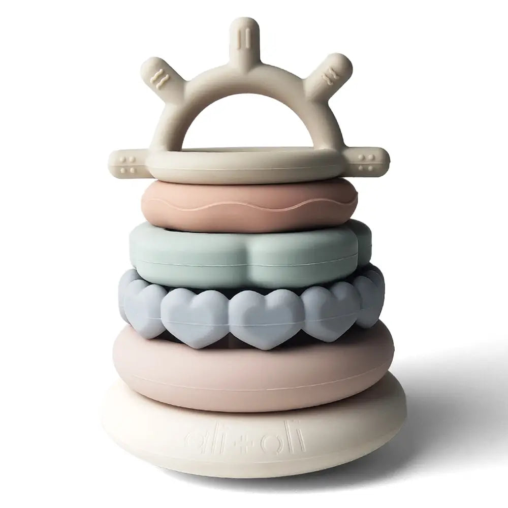 Silicone Stacking Ring Sensory Play Tower Toy (6-pc) Sun