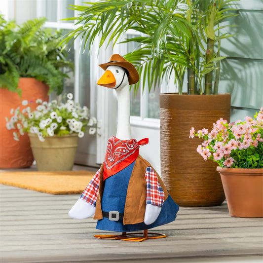 Porch Goose Cowboy Outfit