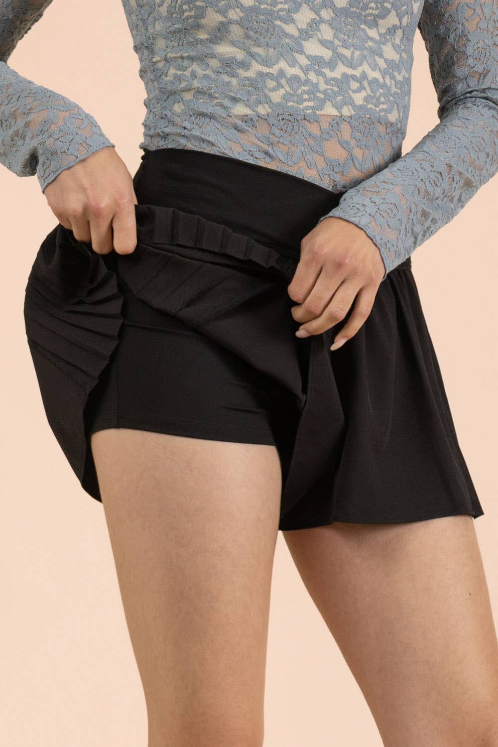 Side Pleated Detail Activewear Shorts