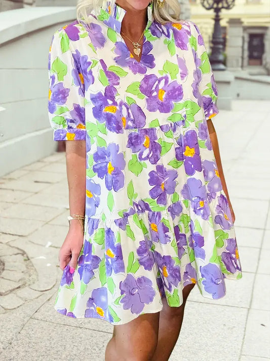 Purple floral dress