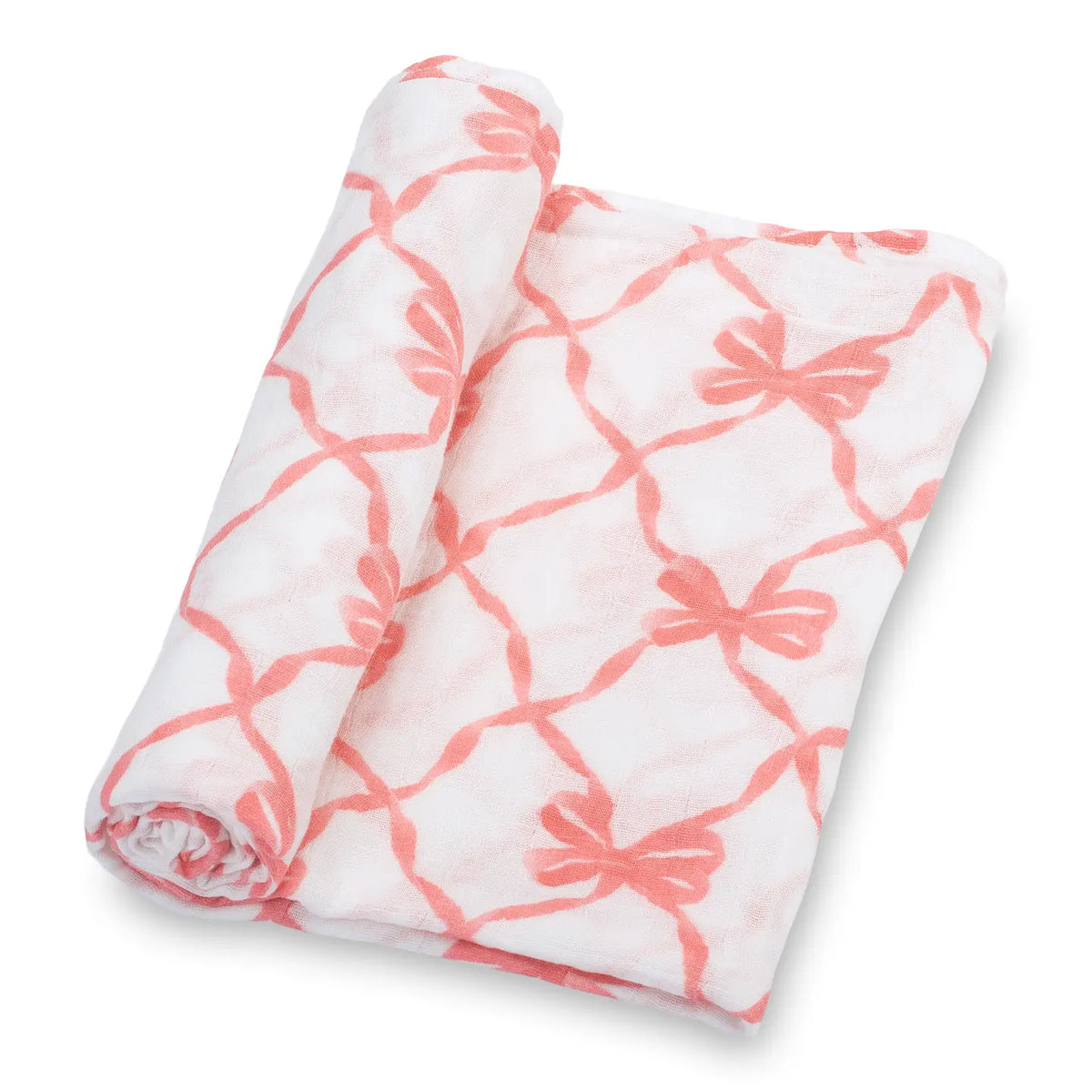 Baby Muslin Swaddle Blanket 47x47 - Bows
