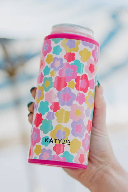 Groovy Flowers Tall Can Cooler