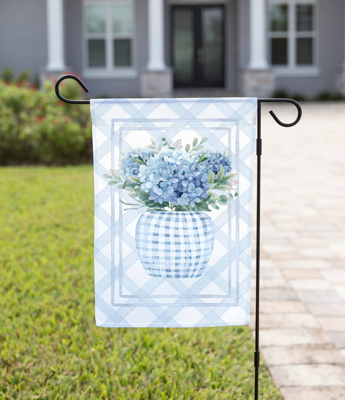 Spring Garden Flag – Blue Floral Vase